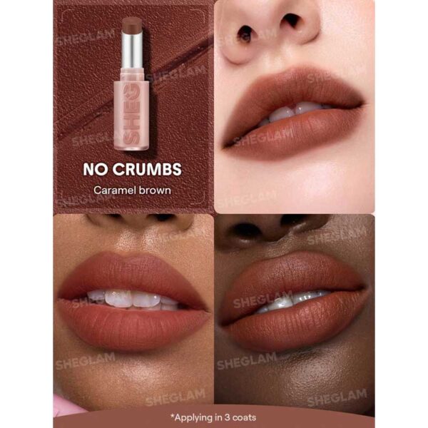 رژ لب مات بلوری شیگلم Sheglam مدل Lip Veil Cushion Lightweight رنگ No Crumbs