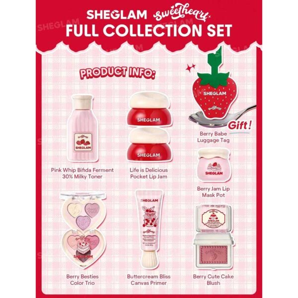 کالکشن کامل آرایشی سوئیت هارت Sweetheart شیگلم Sheglam مدل Sweetheart Full Collection Set