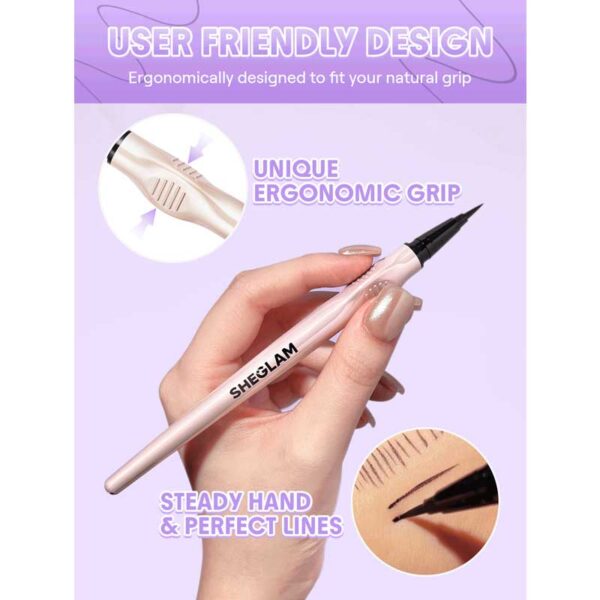خط چشم مایع شیگلم Sheglam مدل Glide Control Liquid Eyeliner رنگ Matte Black