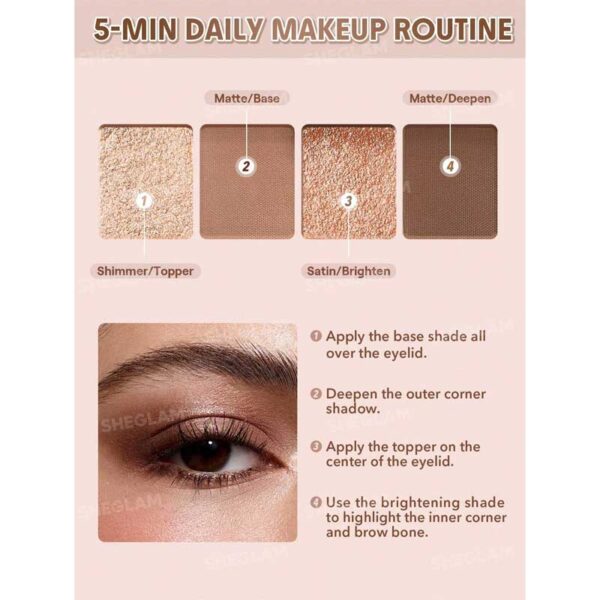 پالت سایه چشم 4 عددی شیگلم Sheglam مدل Essentials Pocket رنگ Confident - Image 3
