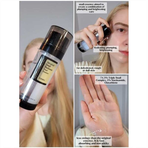 سرم اسنس دوگانه حلزون کوزارکس Cosrx مدل Advanced Snail Radiance Dual Essence حجم 80ml
