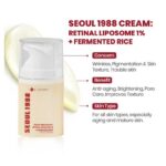 کرم ضد چروک و جوانساز پوست حاوی رتینال لیپوزوم 1% و برنج تخمیر شده سئول کی سکرت K Secret Seoul مدل Cream Retinal Liposome 1% Fermented Rice حجم 50ml