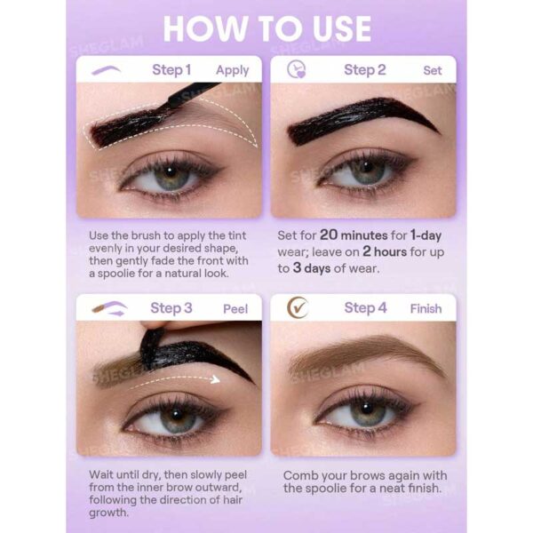 ژل ابرو پیل آف شیگلم Sheglam مدل Tint Lock Tattoo Peel Off