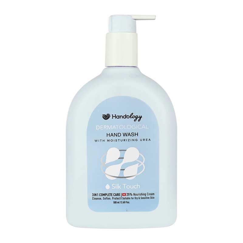 مایع شوینده دست حاوی اوره و روغن کرچک هندولوژی Handology مدل Silk Touch حجم 500ml