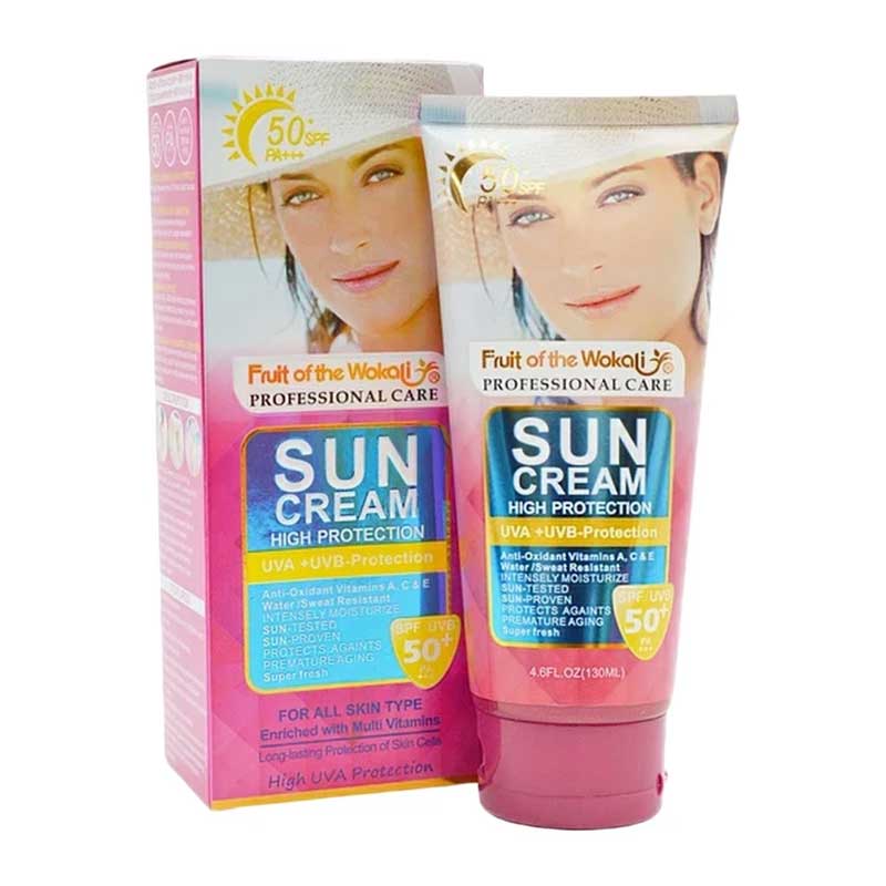لوسیون ضد آفتاب بی رنگ ووکالی مدل SPF50 مناسب انواع پوست حجم 130ml
