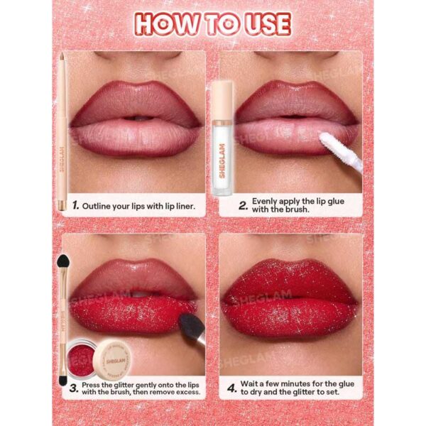 کیت گلیتر لب شیگلم Sheglam مدل Lip Dazzler Glitter Kit - Image 4