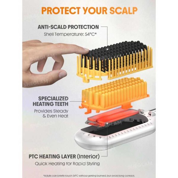 برس صاف‌ کننده مو شیگلم Sheglam مدل Sleek Chic Triple Grip | UK Plug