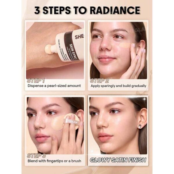 کرم پودر تیوپی شیگلم Sheglam مدل Skin Sync Satin Foundation حجم 30ml