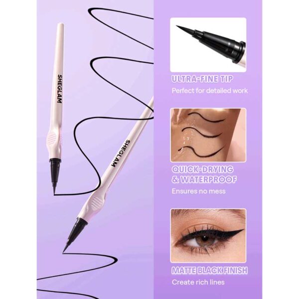 خط چشم مایع شیگلم Sheglam مدل Glide Control Liquid Eyeliner رنگ Matte Black