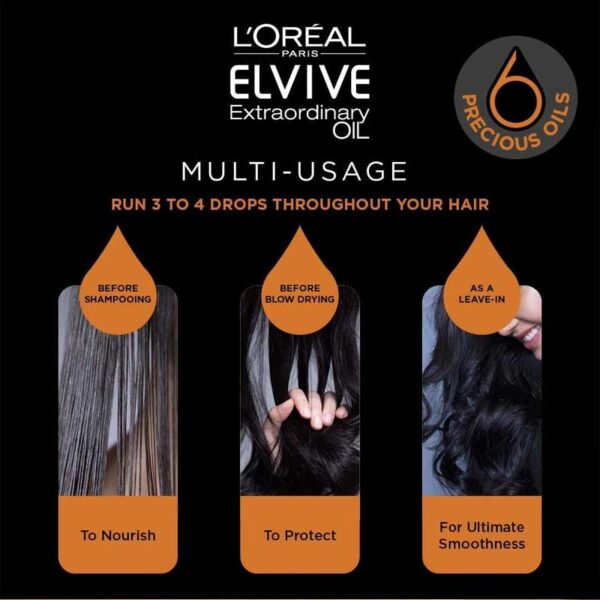 سرم مو لورال Loreal مدل Elvive Extraordinary Oil حجم 100ml