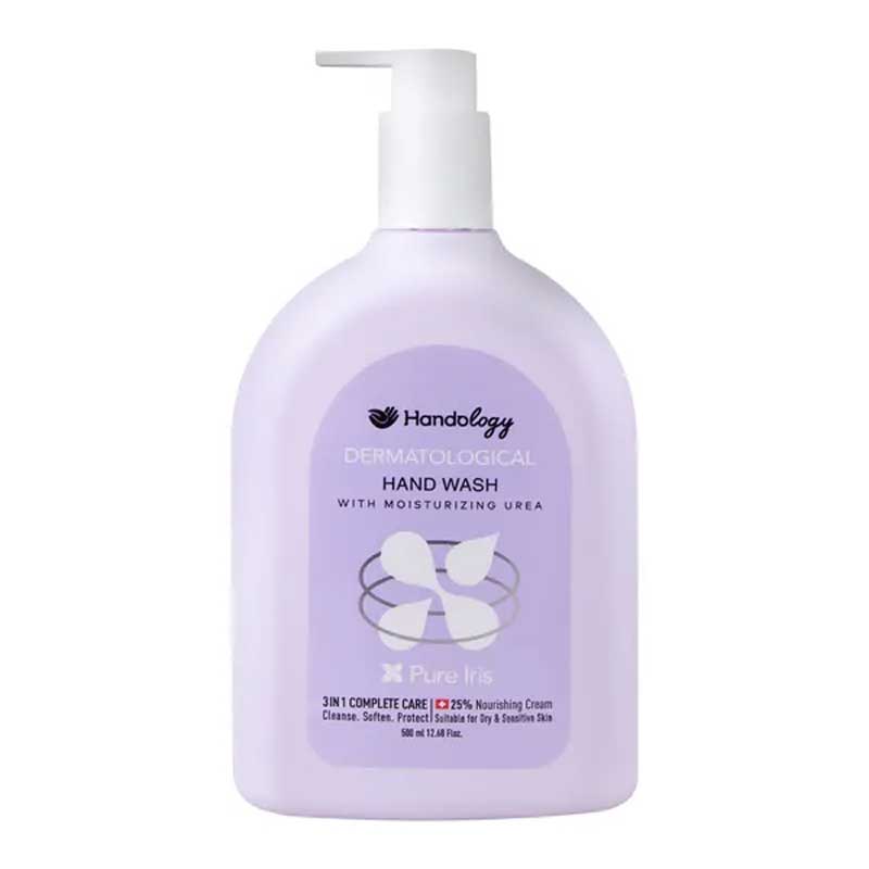 مایع شوینده دست حاوی اوره و روغن کرچک هندولوژی Handology مدل Pure Iris حجم 500ml