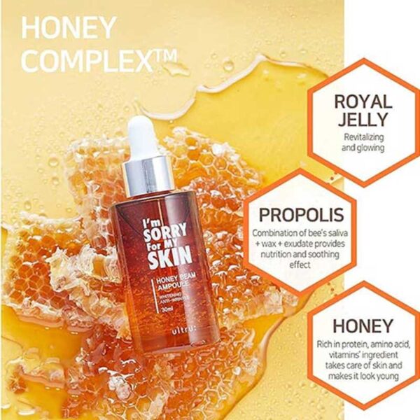 سرم آمپول عسل روشن کننده و جوانساز اولترا Ultra مدل Im Sorry For My Skin حجم 30ml