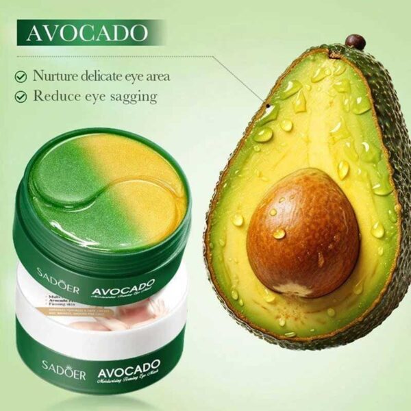 ماسک زیر چشم ضد چروک و آبرسان سادور Sadoer مدل آووکادو Avocado پک 60 عددی