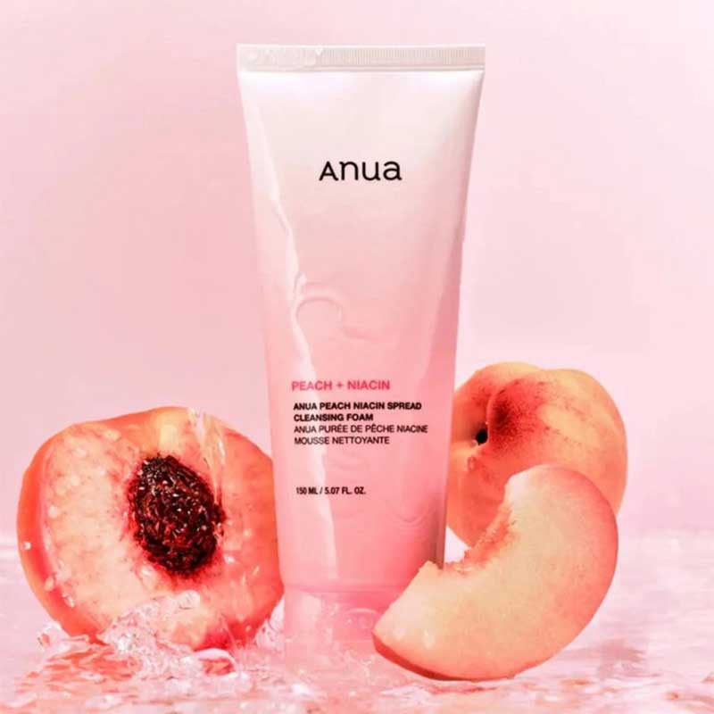 فوم شوینده روشن کننده هلو و نیاسین آنوا Anua مدل Peach Niacin Spread حجم 150ml