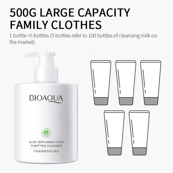 فوم شوینده صورت حاوی آلوئه ورا و آمینو اسید بیوآکوا Bioaqua حجم 500g