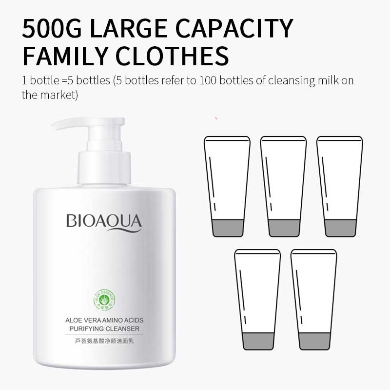فوم شوینده صورت حاوی آلوئه ورا و آمینو اسید بیوآکوا Bioaqua حجم 500g