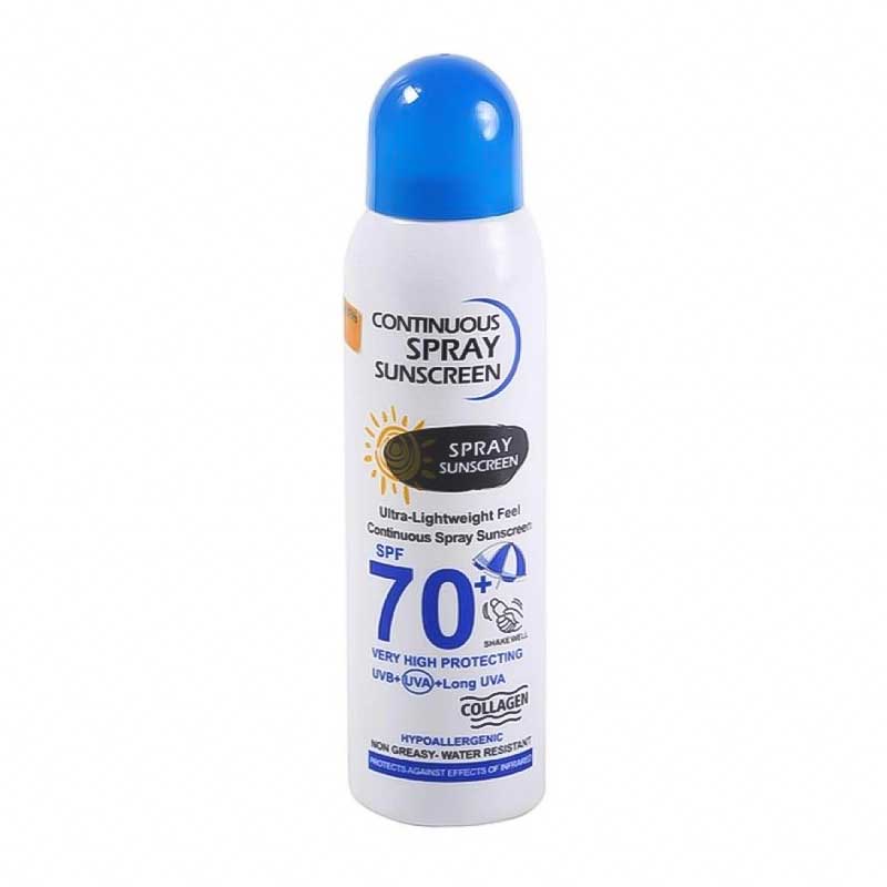اسپری ضد آفتاب SPF70 سفید کننده حاوی کلاژن ووکالی Wokali حجم 230ml