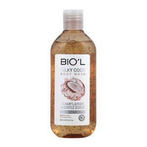 شامپو بدن ژلی اسکراب دار بيول Biol رایحه نارگیل مدل Silky Coco حجم 400ml