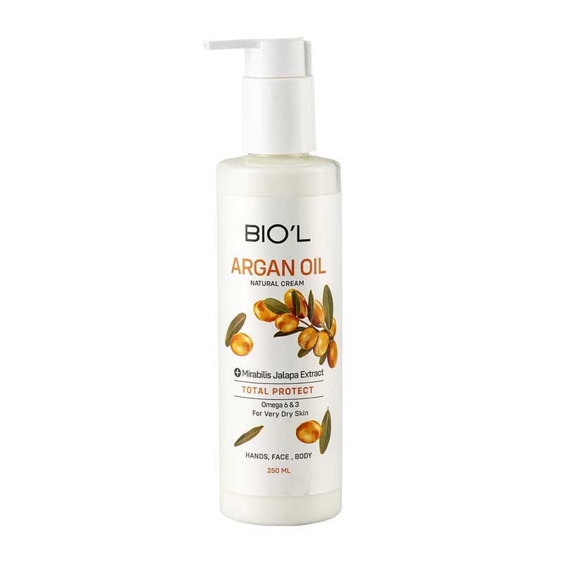 کرم مرطوب کننده دست و صورت بیول Biol مدل Argan Oil حجم 250ml
