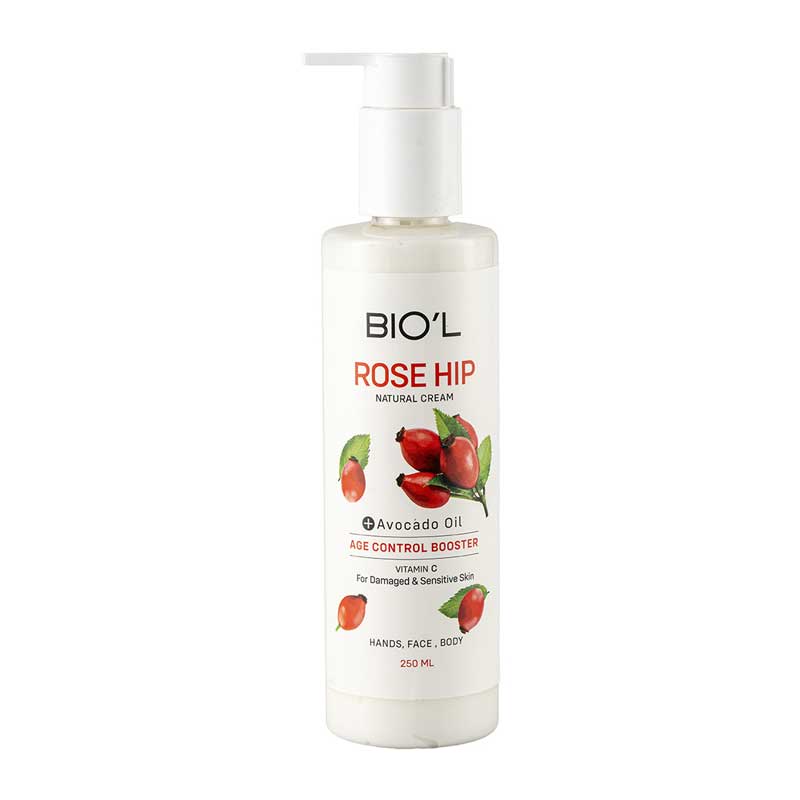 کرم مرطوب کننده دست و صورت بیول Biol مدل Rose Hip حجم 250ml