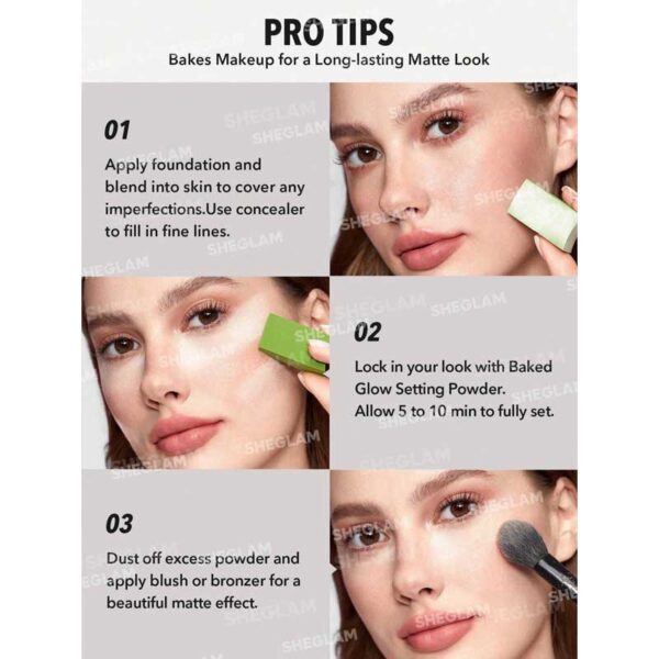 پودر بیک آرایش شیگلم Sheglam مدل Baked Glow رنگ Translucent