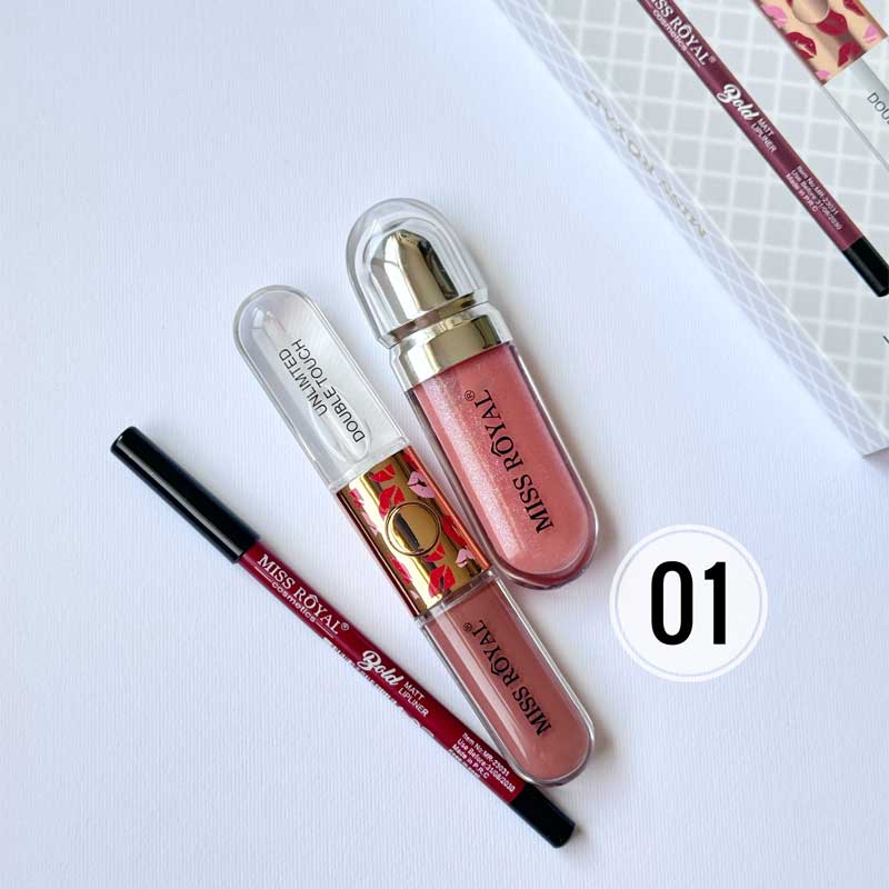 کیت آرایش لب میس رویال Miss Royal مدل 3D Hydrate کد 01