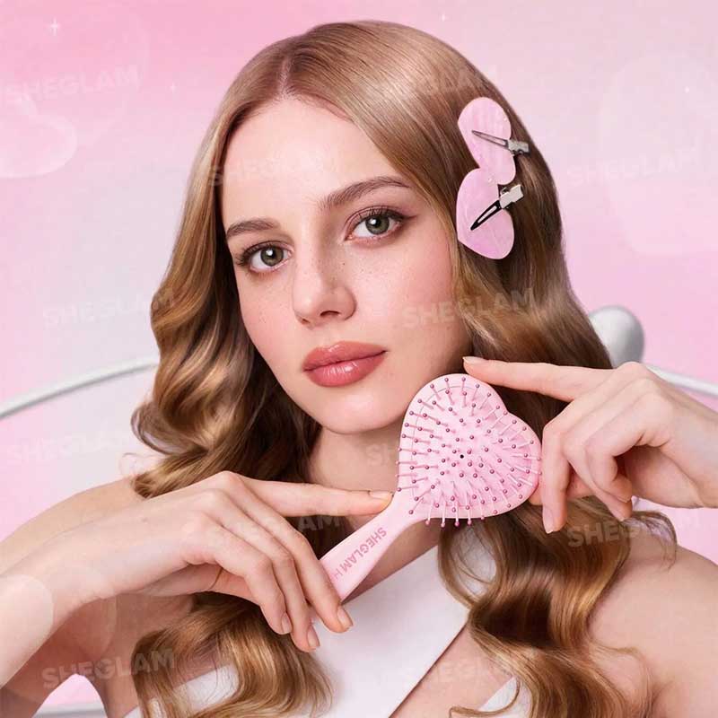 برس مو صورتی شیگلم Sheglam مدل Cupids charm