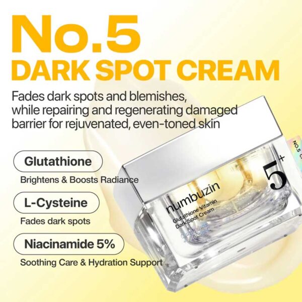 کرم ضد لک و روشن کننده نامبوزین Numbuzin مدل Glutathione Vitamin Dark Spot حجم 50ml