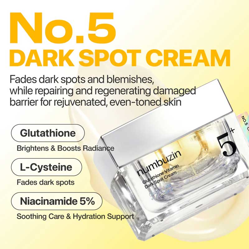 کرم ضد لک و روشن کننده نامبوزین Numbuzin مدل Glutathione Vitamin Dark Spot حجم 50ml