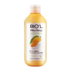 شامپو بدن کرمی بيول Biol رایحه شير و انبه مدل Milky Mango حجم 400ml