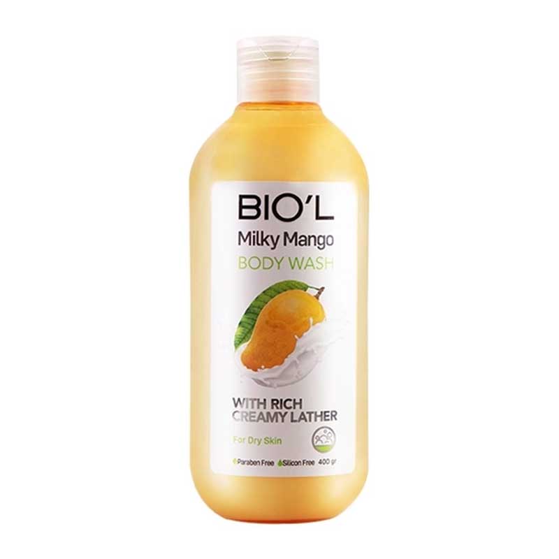 شامپو بدن کرمی بيول Biol رایحه شير و انبه مدل Milky Mango حجم 400ml