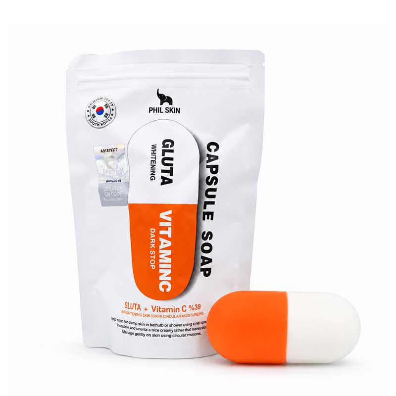 صابون کپسولی حاوی ویتامین سی و گلوتا فیل اسکین Fhil Skin مدل Gluta Vitamin C