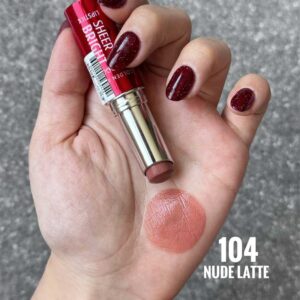 رژ لب براق گلدن رز Golden Rose مدل Sheer Bright رنگ Nude Latte 104