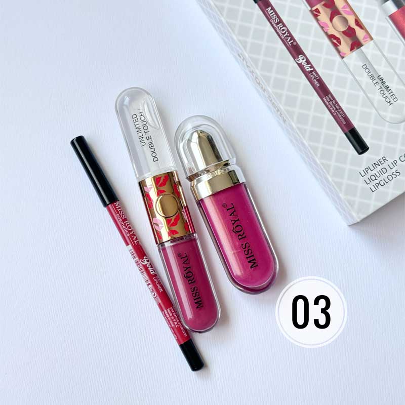 کیت آرایش لب میس رویال Miss Royal مدل 3D Hydrate کد 03