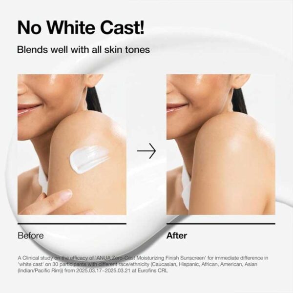 ضد آفتاب آبرسان SPF 50 آنوا Anua مدل Zeroa Cast Moisturizing Finish حجم 50ml