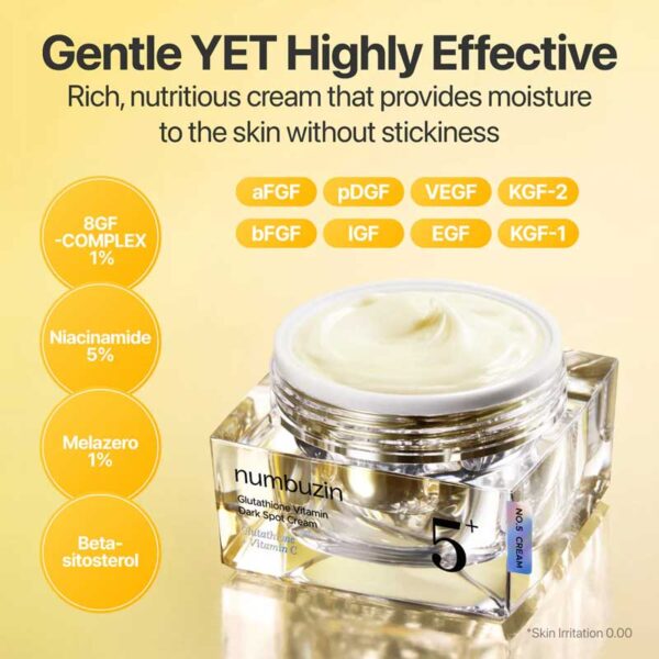 کرم ضد لک و روشن کننده نامبوزین Numbuzin مدل Glutathione Vitamin Dark Spot حجم 50ml