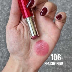رژ لب براق گلدن رز Golden Rose مدل Sheer Bright رنگ Peach Pink 106