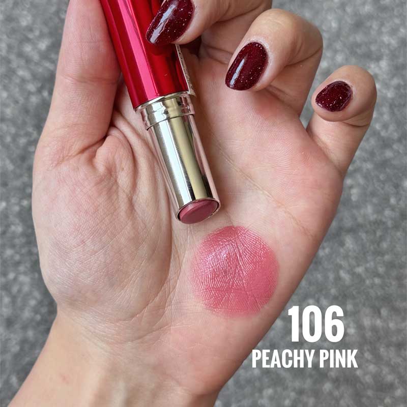 رژ لب براق گلدن رز Golden Rose مدل Sheer Bright رنگ Peach Pink 106