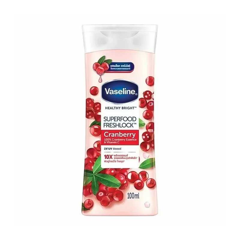 لوسیون بدن روشن کننده وازلین Vaseline مدل Superfood Freshlock Cranberry حجم 100ml