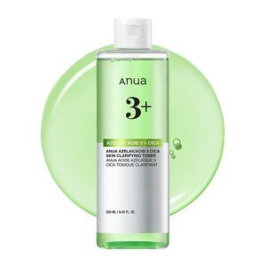 تونر ضد جوش و تسکین دهنده پوست آنوا Anua مدل Azelaic Acid 3 Cica حجم 250ml