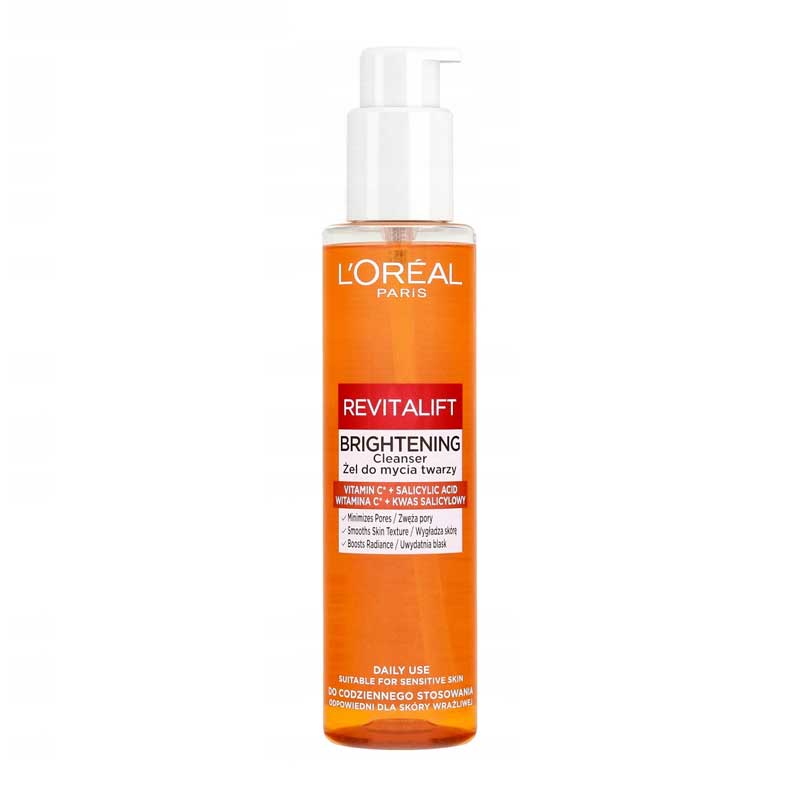 ژل شوینده صورت روشن کننده لورآل Loreal مدل Revitalift Brightening حجم 150ml