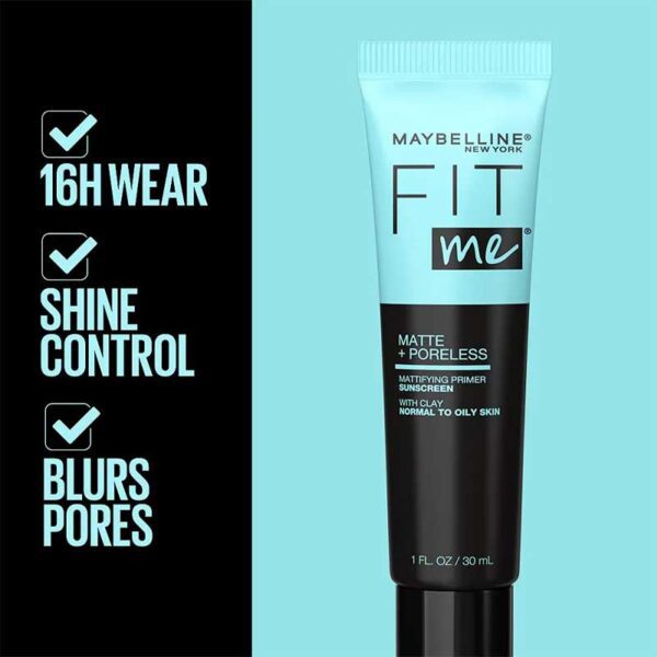 پرایمر مات کنترل کننده منافذ حاوی SPF20 میبلین Maybelline مدل Fit Me Matte Poreless حجم 30ml