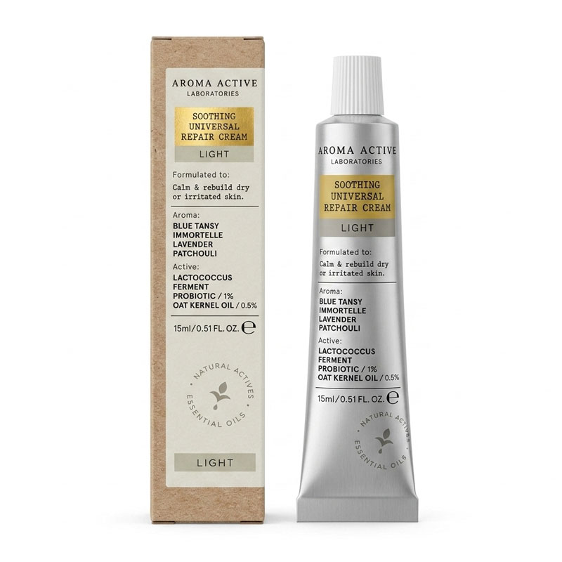کرم ترمیم کننده پوست خشک آروما اکتیو Aroma Active مدل Soothing Universal Repair Light حجم 15ml