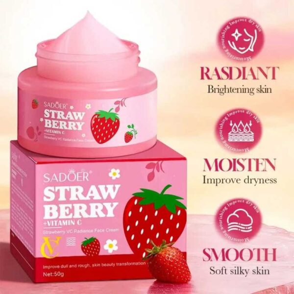 کرم آبرسان توت فرنگی سادور Sadoer مدل Strawberry Vitamin C