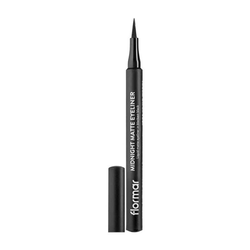 خط چشم ماژیکی مشکی مات فلورمار Flormar مدل Midnight Matte