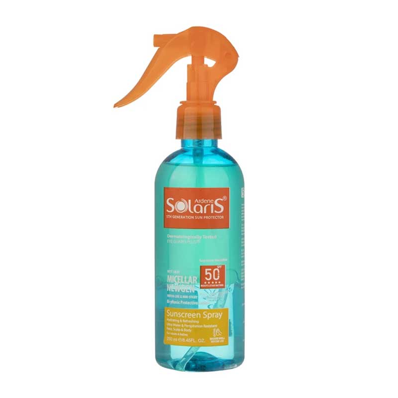 اسپری لوسیون ضد آفتاب دو فاز آردن Ardene مدل Micellar Newgen حجم 250ml