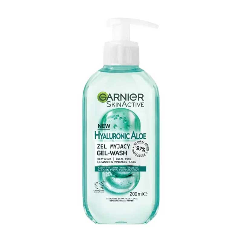 ژل شوینده صورت حاوی آلوئه ورا گارنیر Garnier مدل Hyaluronic Acid حجم 200ml
