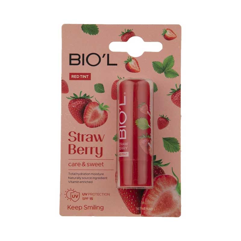 بالم لب رایحه توت فرنگی بیول Biol مدل Red Tint حجم 4g