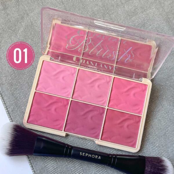 پالت رژگونه 6 رنگ Chanlanya Professional Makeup