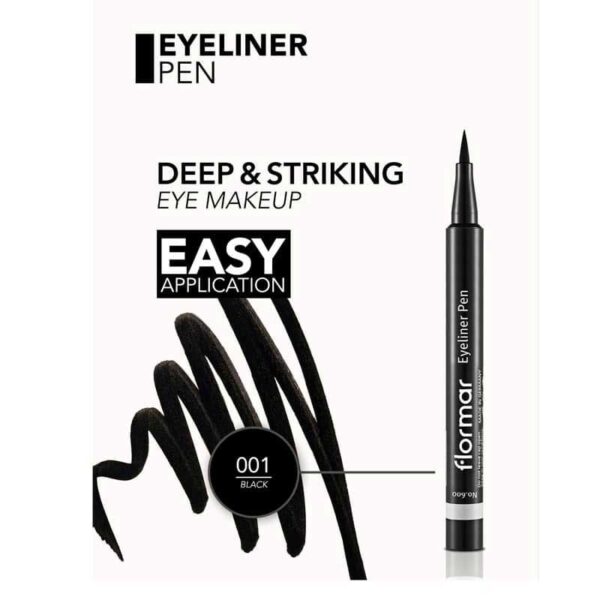 خط چشم ماژیکی مشکی مات فلورمار Flormar مدل Midnight Matte